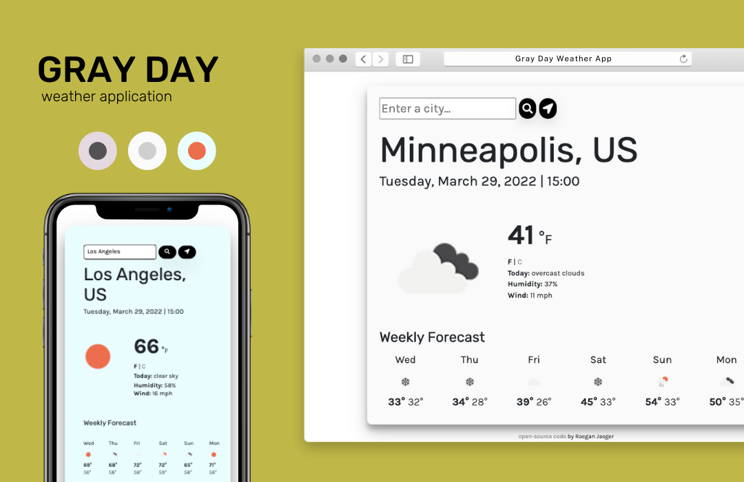 Gray Day Weather is a weather application build using vanilla Javascript